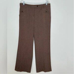 Sandro Sportswear Women's Dress Flared Pant Size 14 Brown and Tan Small Plaid